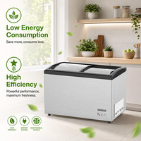Congélateur horizontal pour crème glacée à usage commercial avec vitrine à verre incurvé et thermostat numérique