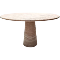 Table à manger design classique Mobilier de salon en pierre Table à manger contemporaine en travertin beige