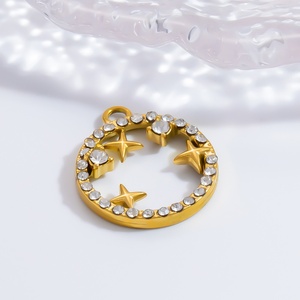 Colgantes y Dijes de Moda DIY para Mujer, Accesorios Geométricos Chapados en Oro de 18K, Colgante de Acero Inoxidable, Accesorios de Joyería - Product Image 2