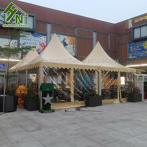 Gazebo a Pagoda 4x4m <span class=keywords><strong>Marrone</strong></span> <span class=keywords><strong>Beige</strong></span> Impermeabile in PVC per Esterni, Ideale per Caffetterie o Negozi - Product Image 2