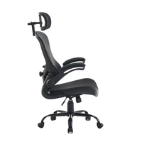 Chaise de bureau ergonomique moderne à dossier haut en noir avec support lombaire en maille, chaises inclinables conçues pour adultes