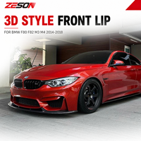 Lame avant en fibre de carbone sèche style 3D pour BMW M3 M4 F80 F82 2014-2018, lèvre inférieure de pare-chocs
