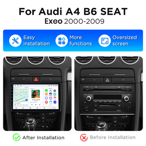 วิทยุติดรถยนต์ Junsun Carplay Android Auto สำหรับ Audi A4 B6 SEAT Exeo ปี 2000-2009 เครื่องเล่นดีวีดีในรถยนต์ ชุดหัวหน้าจอรถยนต์ มัลติมีเดีย พร้อมระบบติดตาม GPS - Product Image 2