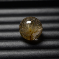 Perle ronde en quartz rutilé doré naturel pour la fabrication de bijoux