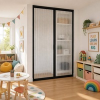 Porte pliante en cristal PC de qualité artisanale, fabriquée en usine, étanche, transparente, pour hôtel, boutique, projet commercial, MOQ