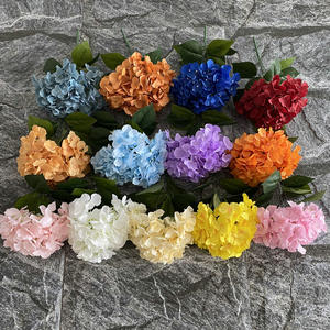 <span class=keywords><strong>Bouquet</strong></span> d'hortensia réaliste à 5 têtes avec feuilles fleur artificielle vente chaude maison salon décor <span class=keywords><strong>de</strong></span> mariage - Product Image 3