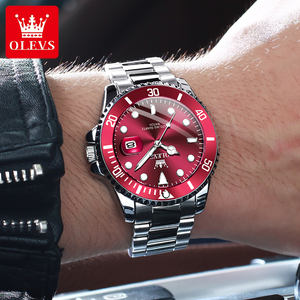 OLEVS 5885 럭셔리 OEM 맞춤형 로고 그린 ODM 스테인리스 스틸 패션 스포츠 야광 인기 판매 스타일 남성용 쿼츠 시계 - Product Image 5