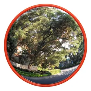 Miroir de route convexe incurvé à grand angle Miroir convexe de sécurité pour allée de circulation Automobiles Outil de chaussée Décor 30cm12''