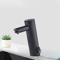 Robinet Mitigeur Automatique Sans Contact Noir en Céramique au Design Moderne avec Capteur en Laiton pour Lavabo – Offre Spéciale