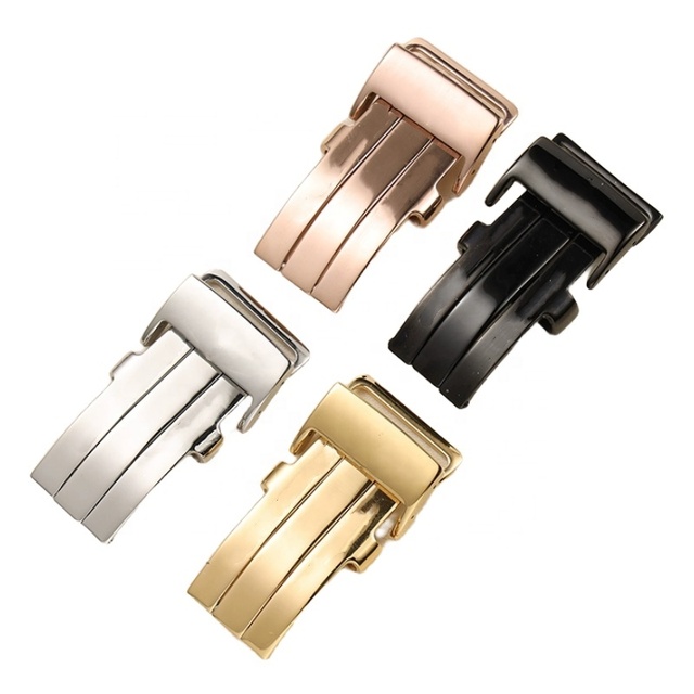 18mm 20mm 22mm Deployment Buckle for breitling Watches Men Black Rose Gold Stainless Steel butterfly Watch Clasp