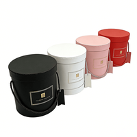 Boîte en carton cylindrique personnalisée, style rond, boîtes cadeaux de luxe avec poignée, conçues pour les bouquets de fleurs, emballage cadeau