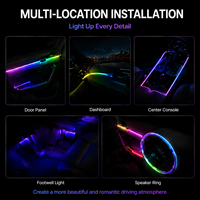 Kit d'éclairage d'ambiance LED RGB pour voiture, bande lumineuse intérieure 12V 5W, éclairage intérieur universel en acrylique, ajustement standard, contrôle par application, garantie 1 an