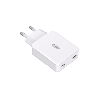 Chargeur USB-C ultra fin Tommox 65W à charge rapide avec 2 ports Type-C pour iPad, Macbook, appareil photo et écouteurs