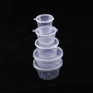 Gobelets jetables en plastique, emballage pour Sauce à boire et à emporter, away1.5, 2 oz, 3oz, avec couvercle, pour la coiffure de restaurant, emballage ketchup