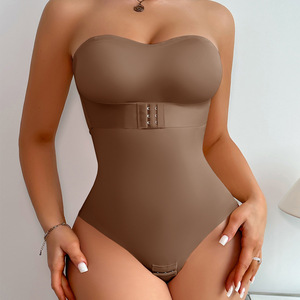 Wholesale Built in Bra Tube Top Thong Body Shaper Tummy Control <strong>Strapless</strong> One Pieces <strong>Shapewear</strong> <strong>Bodysuits</strong> for Women - Product Image 6