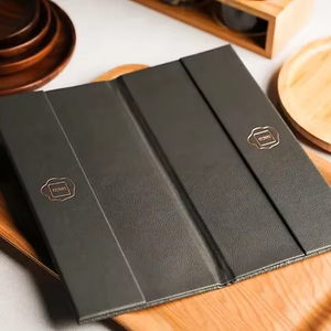 Conception personnalisée, taille personnalisée, couverture de menu de restaurant en cuir PU, dossier de menu en similicuir, menu de bar - Product Image 1