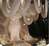 Rideau en tissu Spandex vert sur mesure pour décoration de plafond de mariage