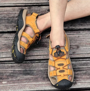 Sandales de Sport IRONDONKEY Grande Taille pour Hommes, Sandales en Cuir Fermées à Bout Respirant pour la Randonnée et l'Extérieur - Product Image 5