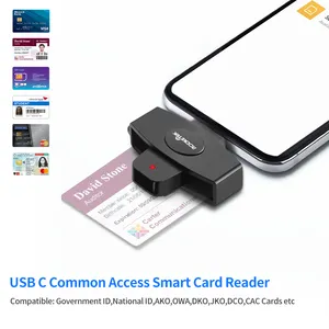 الأعلى مبيعًا قارئ دفعة USB C DIP قارئ بطاقات بطاقات ATM للائتمان من الهواتف المحمولة يدعم بطاقات CAC ID IC للهواتف الذكية والتابلت