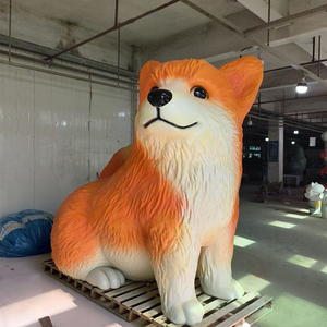 Op maat gemaakte 3D stereo parkattracties dieren huisdieren honden grote glasvezel sculpturen hars sculpturen ornament - Product Image 1