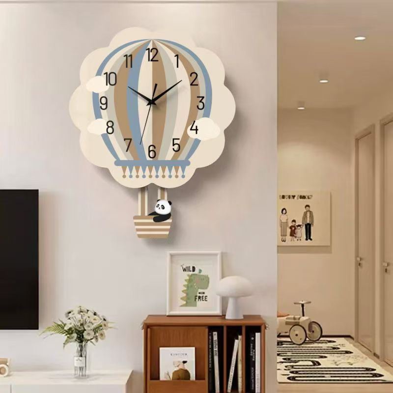 50X40cm Cartoon Hot air Balloon Hanging Wall Clock Living Room