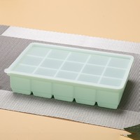 Plateaux à glaçons en Silicone à dégagement facile 15 cavités moules à glaçons en Silicone avec couvercle amovible plateaux à glace réutilisables pour congélateur empilables