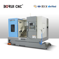 Torno CNC de Cama Inclinada de Alta Velocidad BR570DSY con Doble Husillo, Torreta Motorizada y Eje Y para Mecanizado de Árboles de Levas Excéntricos