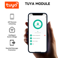 Cerradura Inteligente Digital WiFi Tuya de Acero Inoxidable con Huella Dactilar para Hogar y Hotel, Diseño Moderno, Manija Biométrica de Madera Cloud F1-8