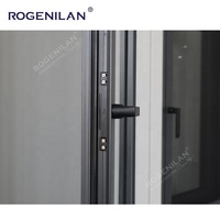 Окна поворотно-откидные ROGENILAN AS2047 из черного алюминия с двойным остеклением и закаленным стеклом для жилых помещений