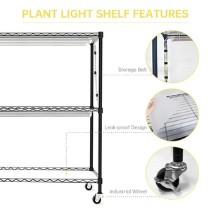 Kit d'étagère LED pour plantes d'intérieur avec <span class=keywords><strong>support</strong></span> <span class=keywords><strong>en</strong></span> métal Planteur carré de légumes d'intérieur pour plantes saines cultivées à la maison - Product Image 6
