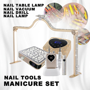 Kit de beauté professionnel pour ongles : Lampe UV LED et aspirateur à poussière série Or 35000 tr/min rechargeable et portable - Product Image 1