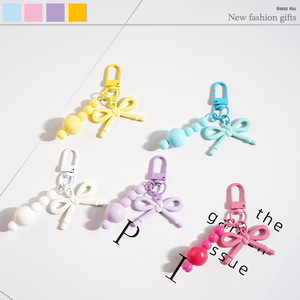 Llaveros con Lazo y Cuentas de Diseño Original DIY, Colgantes Kawaii para Bolsos y Carteras, Lindos Regalos Hechos a Mano para Mujeres y Niñas - Product Image 1