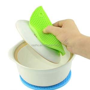 Coussinets chauffants polyvalents Repose-cuillère Outils de cuisine Rond Nid d'abeille Support de casserole en silicone Tapis de dessous de plat - Product Image 5