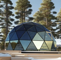 Bosque Glamping Domo geodésico Casa Prefab Media esfera Domo Geodésico Cúpula de vidrio Carpas para acampar