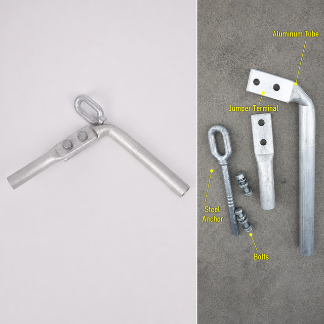 NY-95/15 Hydraulic Compression Dead End Clamp Aluminum Alloy Sleeve Steel Anchor for ADSS Overhead Power Transmission Line