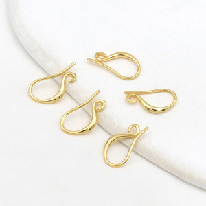 Ganchos para las orejas en forma de U de cobre chapado en oro de 8K, forma de gota para la fabricación de pendientes SX0218 - Product Image 4