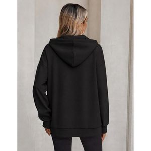 FOXA Sudadera con capucha para mujer, chaqueta de lana con botones en la parte delantera y bolsillos, sudadera cómoda con capucha, tallas S-3XL - Product Image 6