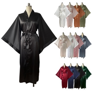 Sang Trọng Áo Cưới Cô Dâu Phù Dâu Rắn Cộng Với Kích Thước Satin Lụa Thoáng Khí Mềm Mại Thanh Lịch Đầy Đủ Chiều Dài Dài Tay Áo 12 Màu Sắc Phụ Nữ - Product Image 1