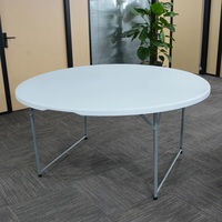Cercle blanc de soufflage de corps creux de HDPE dinant le Tableau carré rond se pliant pour la noce