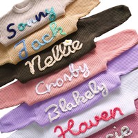 Jersey con nombre bordado hecho a mano personalizado, ropa para niños, suéter de bebé de algodón de punto suave completo