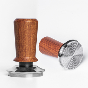 Prensador de Café Autonivelante con Resorte, Base de Acero Inoxidable y Mango de Madera de Palisandro de 51mm, 53mm, 58.35mm, Herramienta de Barista para Espresso - Product Image 1