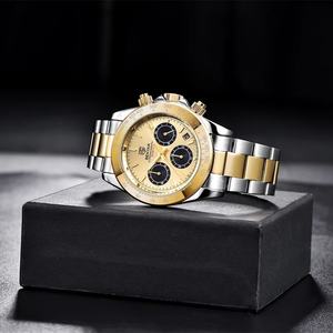 Reloj de Pulsera de Lujo para Hombre, de Acero Inoxidable, con Correa de Cuero, Múltiples Funciones, Resistente al Agua, con Hebilla, de Cuarzo, Deportivo, para Negocios, Montre Homme - Product Image 3