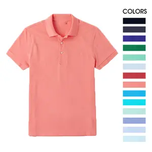 Custom Polo Shirts Fit Polo Shirts Solid Color 100% Cotton Fancy Fabric Slim Men Short Sleeve Jersey Fabric Printed Knitted
