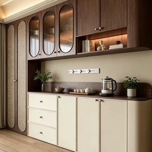 Aparador Moderno con Acabado en Madera Natural, Tablero de Partículas Ecológico, Gran Capacidad, Fácil Montaje, <span class=keywords><strong>Mueble</strong></span> para el Hogar - Product Image 1