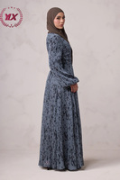 Robe longue imprimée en mousseline de soie florale pour femme, entièrement doublée, opaque, personnalisée OEM, idéale pour les soirées estivales