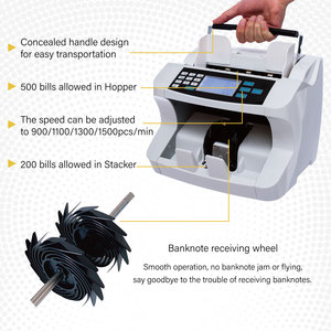 Máquina Contadora de Billetes de Dólar y Euro H-8300 para Negocios, Detectores de Monedas con Luz Ultravioleta, Alta Velocidad 1200 billetes/min, Máquina Contadora de Billetes - Product Image 3