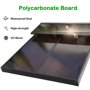 टेबल और स्टोरेज के साथ 4-सीट रॉकिंग स्विंग चेयर, पेटिको और पिछवाड़े के लिए एल्यूमीनियम फ्रेम ग्लाइडर बेंच, ब्राउन - Product Image 6