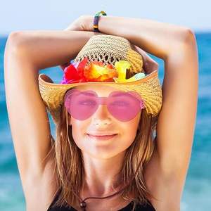 Vente en gros de lunettes de soleil en forme de cœur Lunettes de soleil couleur bonbon transparentes sans monture Lunettes de soleil de couleur Party Favor pour adultes et enfants - Product Image 4