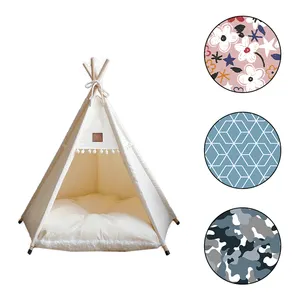 2023 hot sell accesorios para mascotas al mayor durable large soft pet products cat bed pet tent house dog teepee