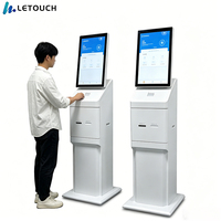 à commande automatique pour PC à écran tactile debout de 32 pouces, Kiosque interactif d'imprimante Android POS en libre-service